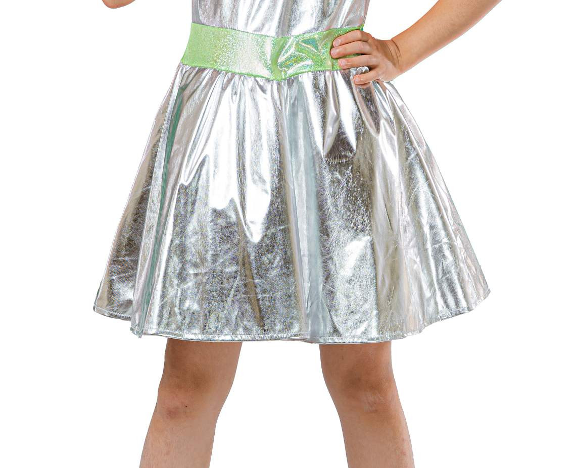 Role play-set for kids Silver Alien (dress, hairband), size 110/120 cm